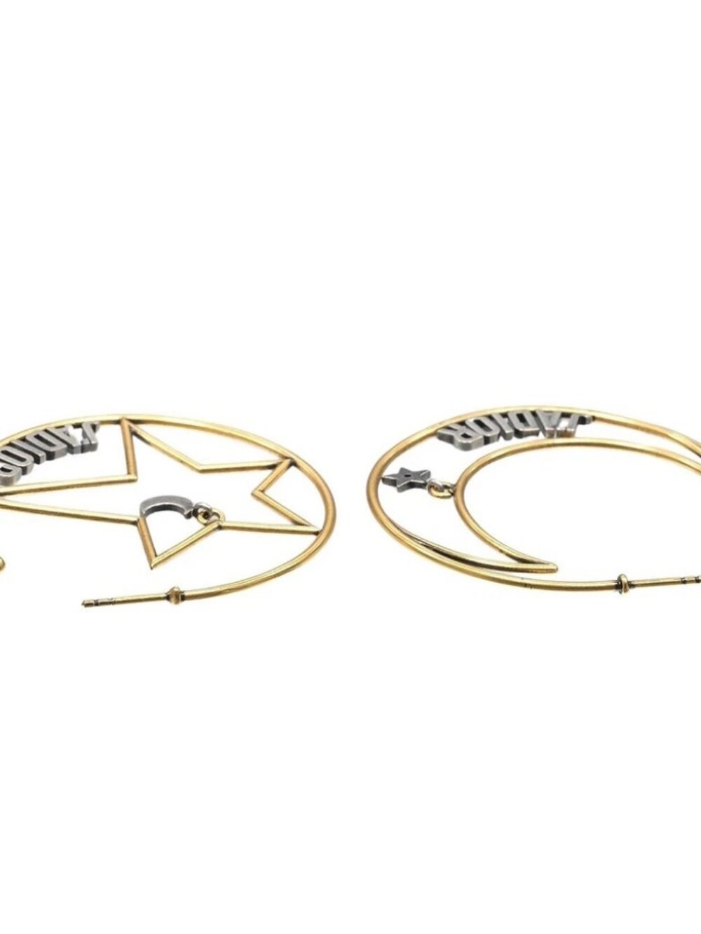 Dior Moon & Star J'ADIOR Hoops Piercing Plated Gold 7.5g Women - Picture 5 of 6